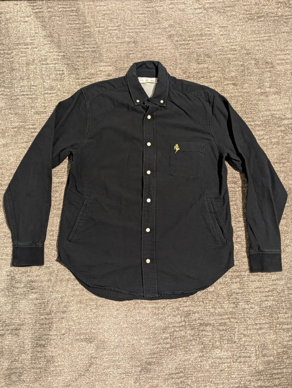 Five Four x Mark McNairy Dark Navy Button-Up Long Sleeve Shirt Jacket - Medium